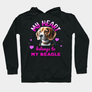 My Heart Belongs to My Beagle Dog Hoodie